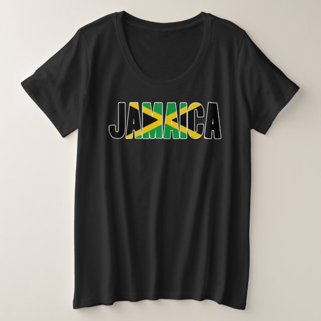 Jamaica-Flagge Große Größe T-Shirt (Design vorne)