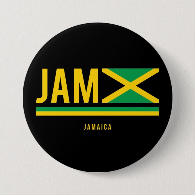 Jamaica-Flagge ISO-Code Alpha 3-Design Button (Vorderseite)