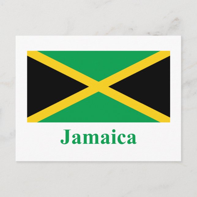 Jamaica-Flagge mit Namen Postkarte (Vorderseite)