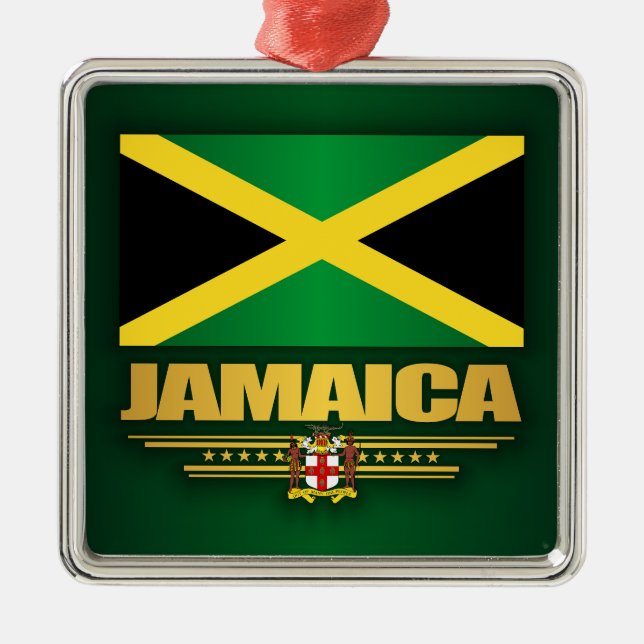 Jamaica-Flagge Ornament Aus Metall (Vorne)