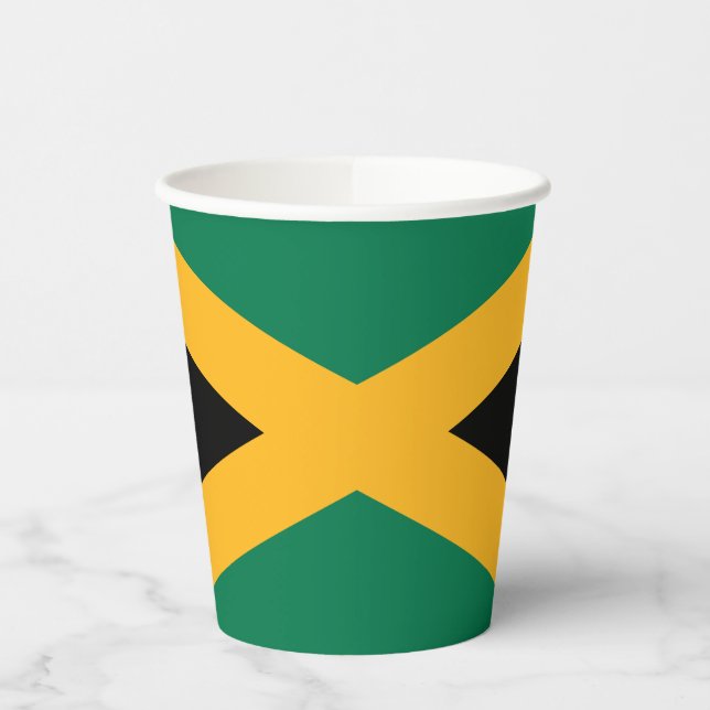 Jamaica-Flagge Pappbecher (Links)