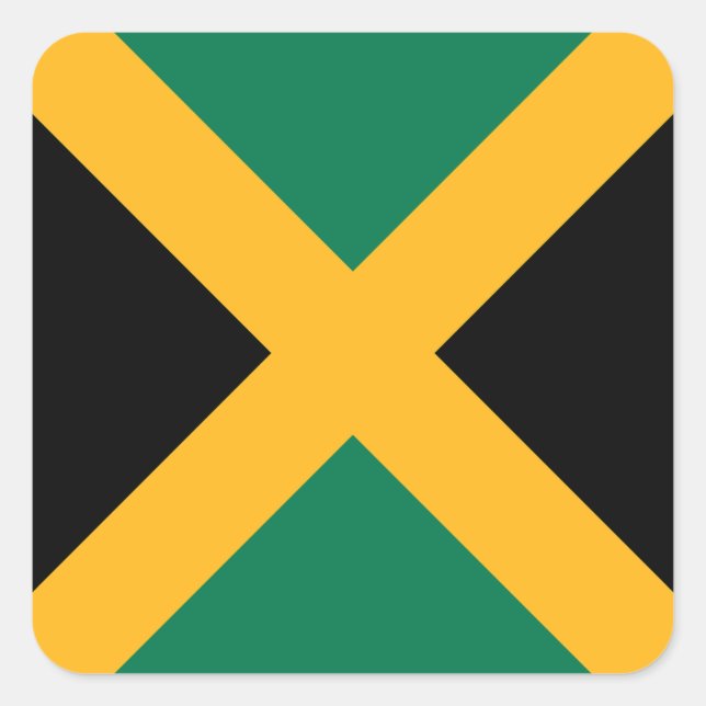 Jamaica-Flagge Quadratischer Aufkleber (Vorderseite)