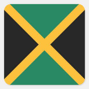 Jamaica-Flagge Quadratischer Aufkleber