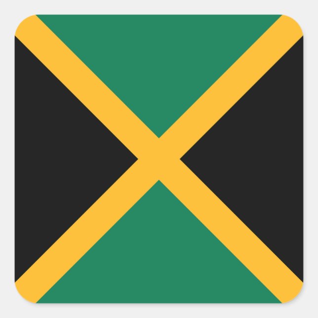 Jamaica-Flagge Quadratischer Aufkleber (Vorderseite)