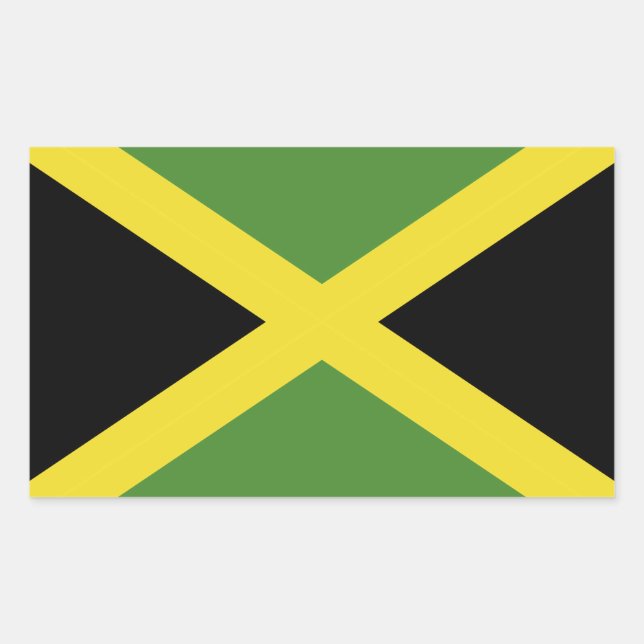 Jamaica-Flagge Rechteckiger Aufkleber (Vorderseite)