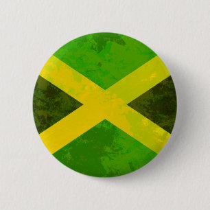 Jamaica-Flagge - Reggawurzeln Button
