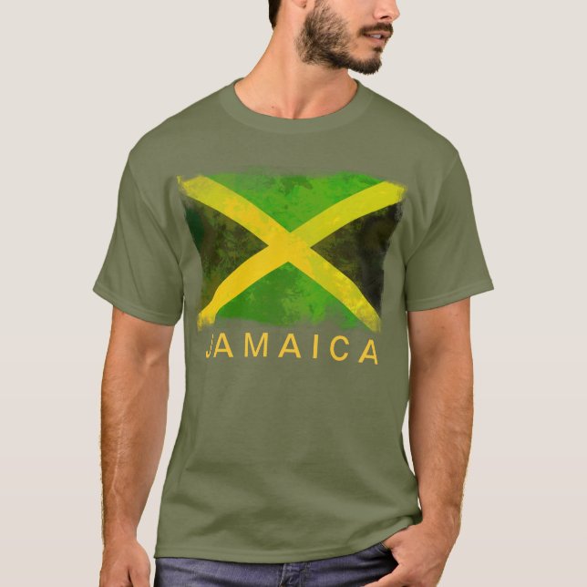 Jamaica-Flagge - Reggawurzeln T-Shirt (Vorderseite)