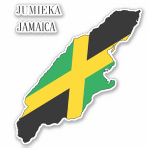Jamaica-Flaggenkarte Aufkleber