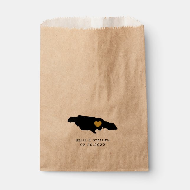 Jamaica Gastgeschenk Hochzeit Leckerei Sacks, Kart Geschenktütchen (Vorderseite)