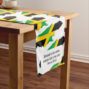 JAMAICA Gesegnete Nation Scripting Vers Kurzer Tischläufer