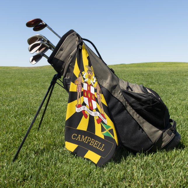 Jamaica Golf Towel & Jamaican Flag / Patriots Golfhandtuch (Gras)