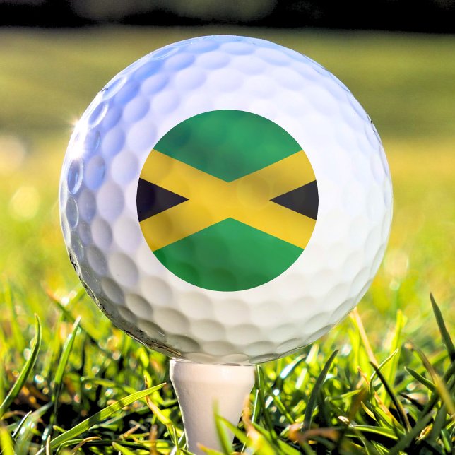 Jamaica Green Black & Gold Jamaikanische Flagge Golfball (jamaica jamaican flag golf ball)