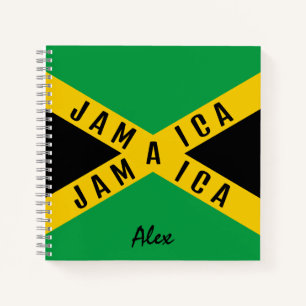 Jamaica Green Black & Gold Jamaikanische Flagge Na Notizbuch