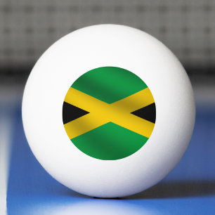 Jamaica Green Black & Gold Jamaikanische Flagge Tischtennisball
