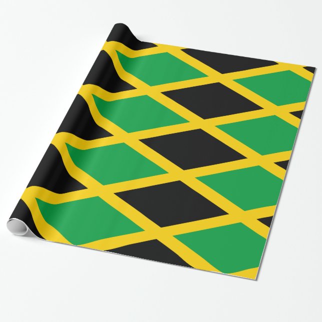 Jamaica Green Black Yellow Geschenkpapier (Ungerollt)