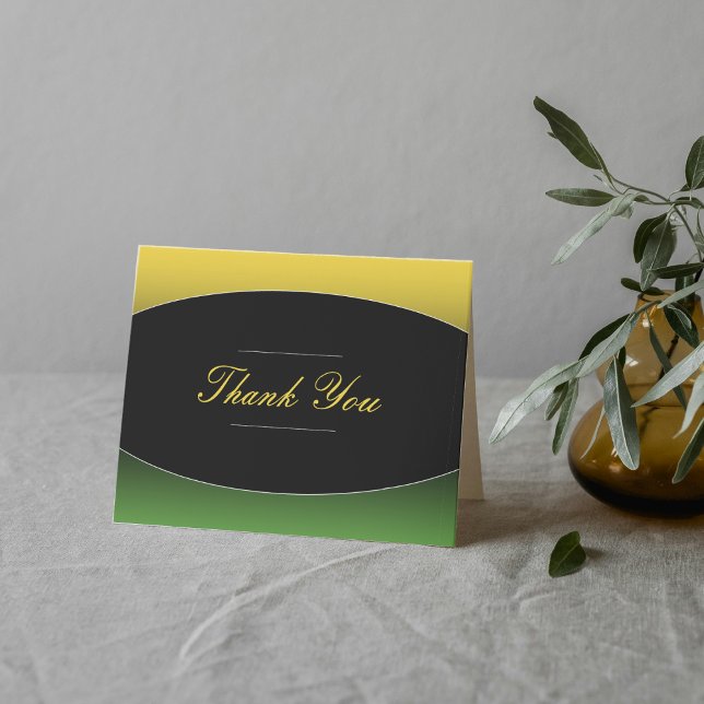 Jamaica Green Gold Caribbean Elegant Dankeskarte (Jamaica Green Gold Caribbean Elegant Thank You Card
)