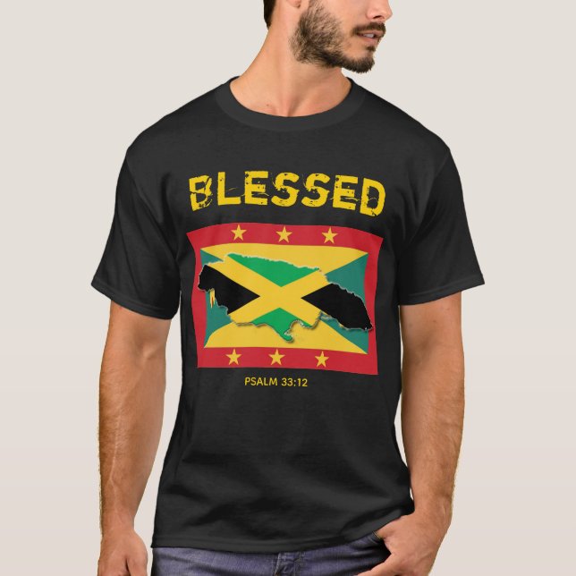 JAMAICA GRENADA Duales Erbe Christliche Schrift T-Shirt (Vorderseite)