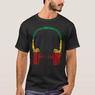Jamaica Headphone Rasta Reggae Music Liebe T-Shirt