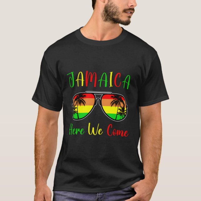 Jamaica Here We Come 2023 2024 Jamaican Travel Vac T-Shirt (Vorderseite)