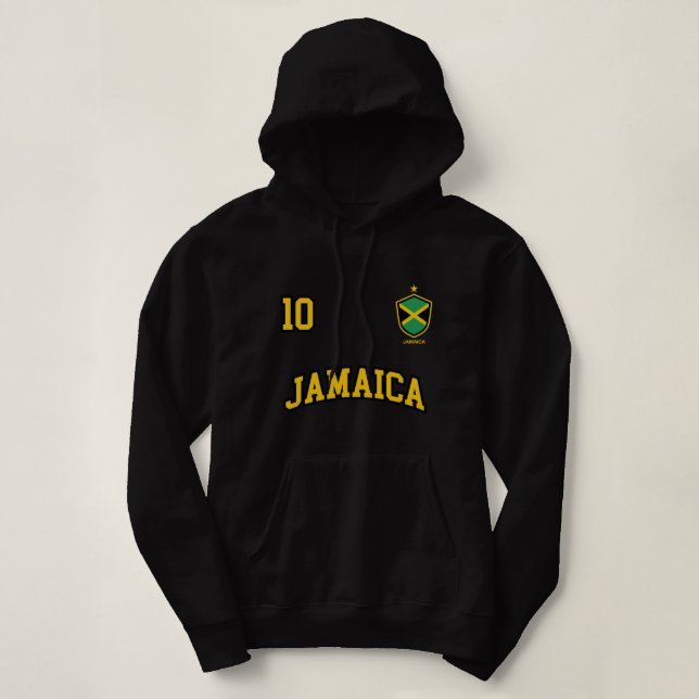 Jamaica Hoodie Nummer 10 Fußball Team Sport Jamaic (Design vorne)
