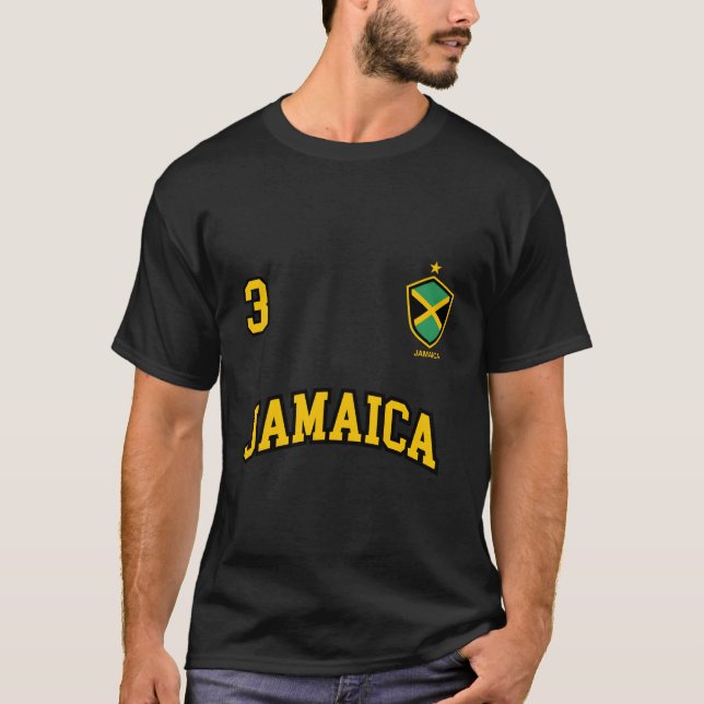 Jamaica Hoodie Nummer 3 Fußball-Team Sport Jamaika T-Shirt (Vorderseite)