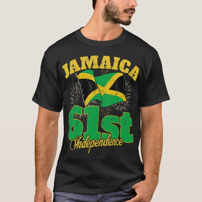 Jamaica Independence Day 61. 1962 Jamaikanische Fl T-Shirt (Vorderseite)