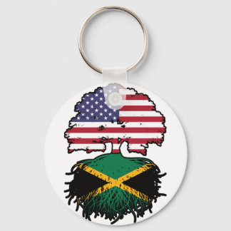 Jamaica Jamaica American USA Tree Roots Flag Schlüsselanhänger