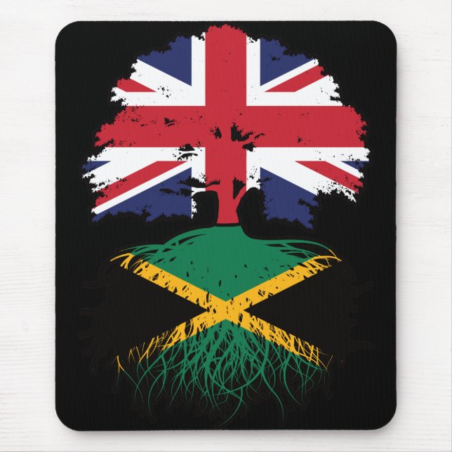 Jamaica Jamaica British UK Tree Roots Flag Mousepad (Vorne)