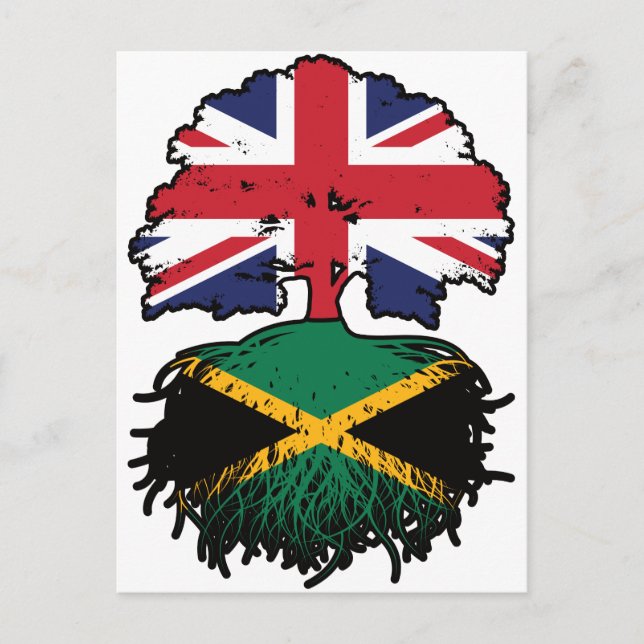 Jamaica Jamaica British UK Tree Roots Flag Postkarte (Vorderseite)