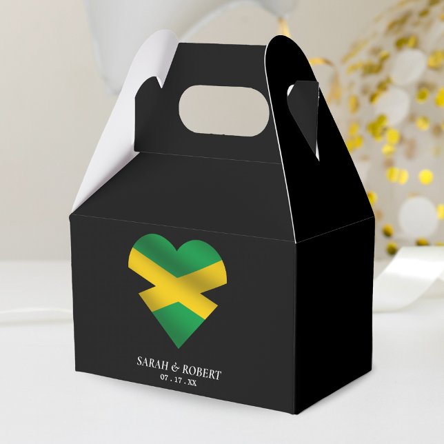 Jamaica Jamaica Flag Heart Wedding Geschenkschachtel (Jamaica Jamaican Flag Heart Wedding Favor Box)