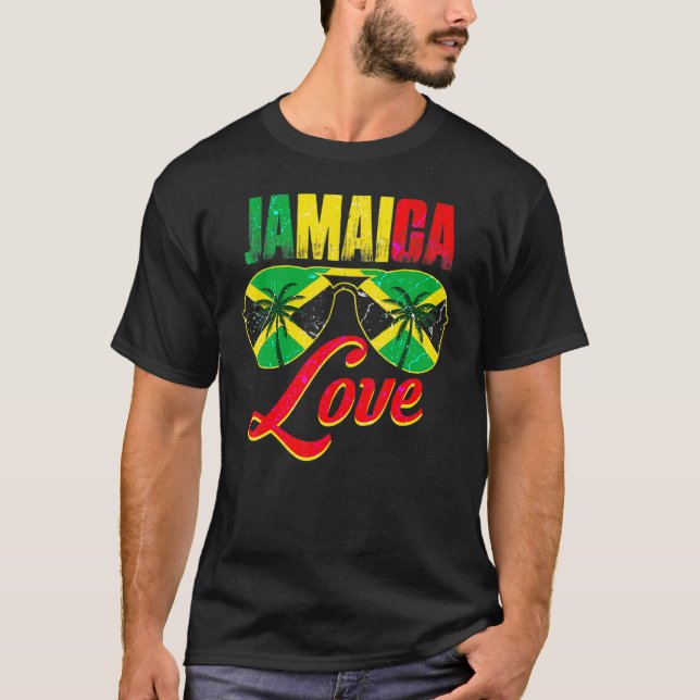 Jamaica Jamaican Flag Caribbean Vacation Reggae T-Shirt (Vorderseite)