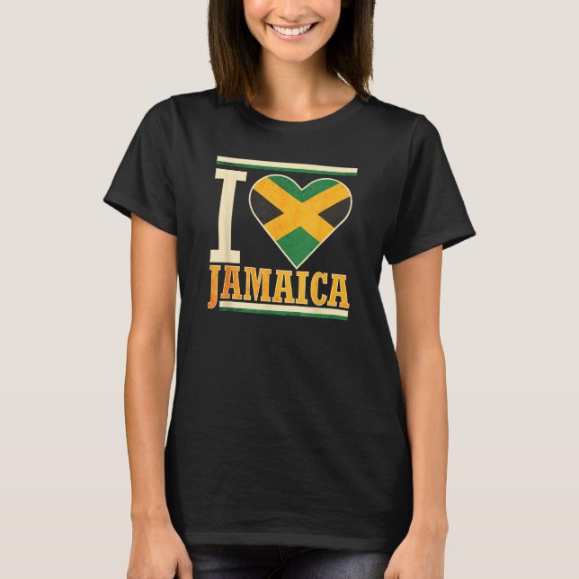 Jamaica Jamaican Flag Love Fan 2 T-Shirt (Vorderseite)
