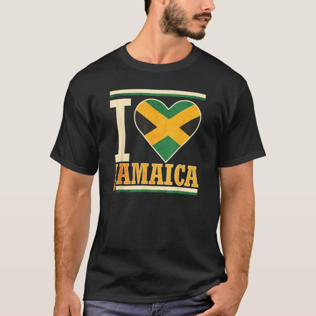 Jamaica Jamaican Flag Love Fan 2 T-Shirt (Vorderseite)