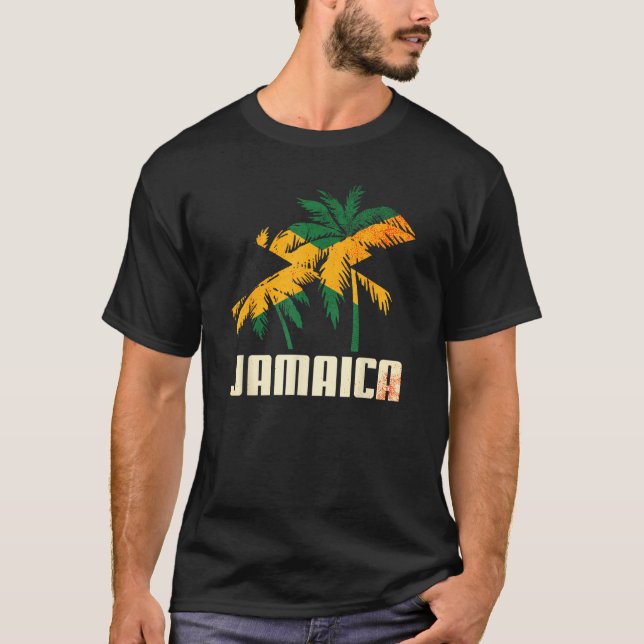Jamaica Jamaican Flag Love Fan 4 T-Shirt (Vorderseite)