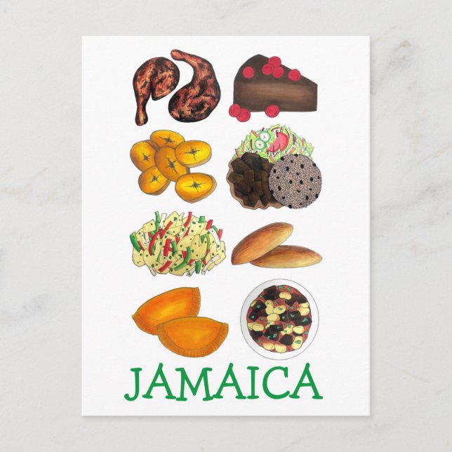 JAMAICA Jamaican Foods Caribbean Island Cuisine Postkarte (Vorderseite)