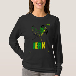 Jamaica Jerk Chicken Rooster Jamaica Flagge T-Shirt