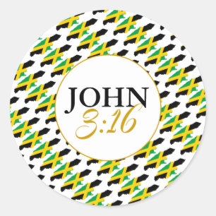 JAMAICA John 3:16 Christlich Runder Aufkleber