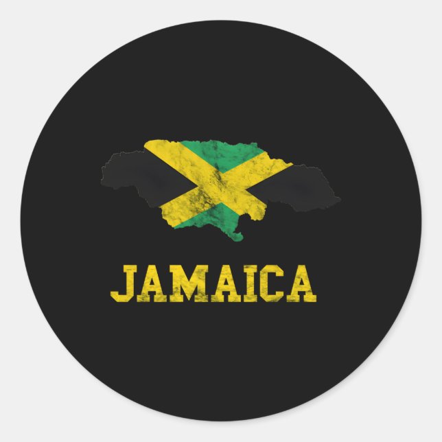 Jamaica Karte Jamaikanische Flagge Karibik Reise J Runder Aufkleber (Vorderseite)