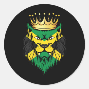 Jamaica Lion King Flag Runder Aufkleber