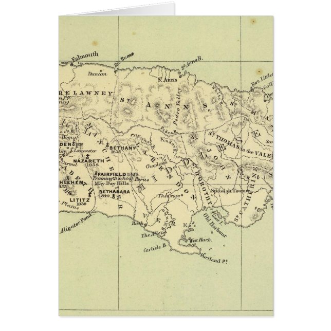 Jamaica Lithographische Karte (Vorne)
