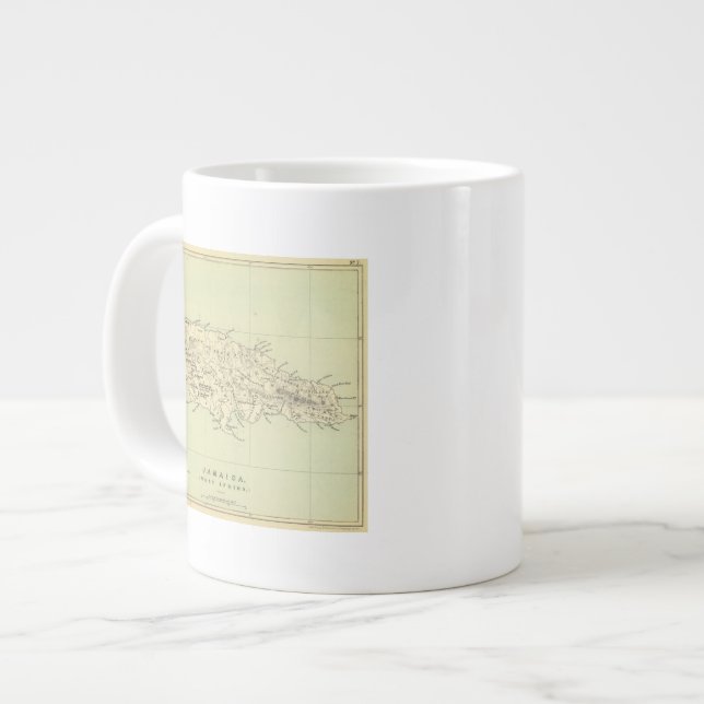 Jamaica Lithographische Karte Jumbo-Tasse (Vorderseite Links)