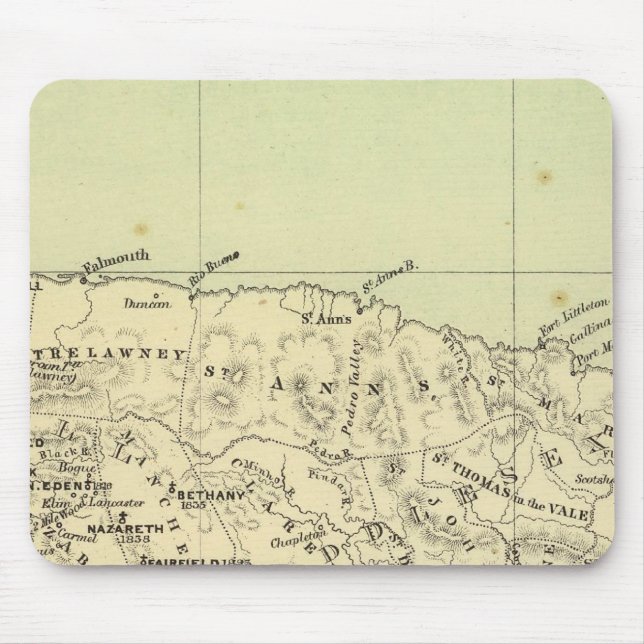 Jamaica Lithographische Karte Mousepad (Vorne)