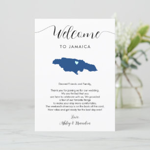 Jamaica Map Wedding Welcome Tour & Letter