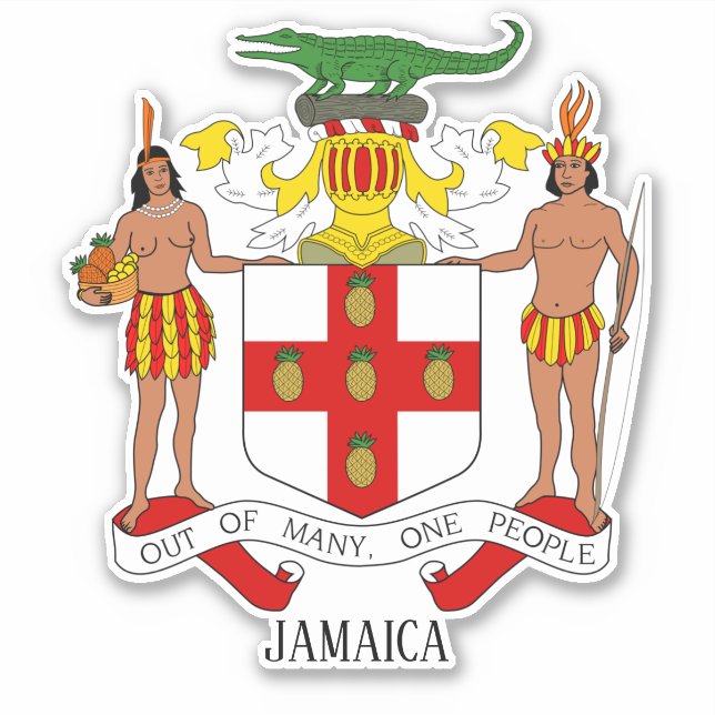 Jamaica National Coat of Arms Patriotic Aufkleber (Vorderseite)