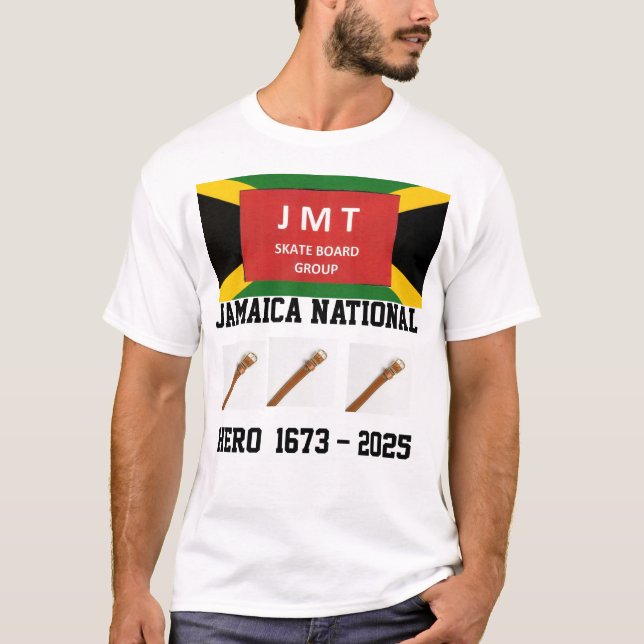 JAMAICA NATIONAL HERO. Basic Dunkles T-Shirt (Vorderseite)