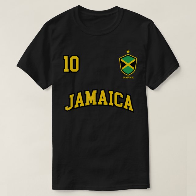 Jamaica  Number 10 Soccer Team Sports Jamaican Fla T-Shirt (Design vorne)