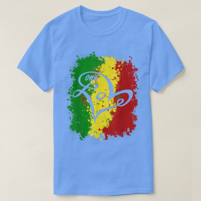Jamaica One Liebe T Shirt Rasta Reggae Music Carib (Design vorne)