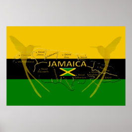 Jamaica Parishings Color HummingBird Poster belieb