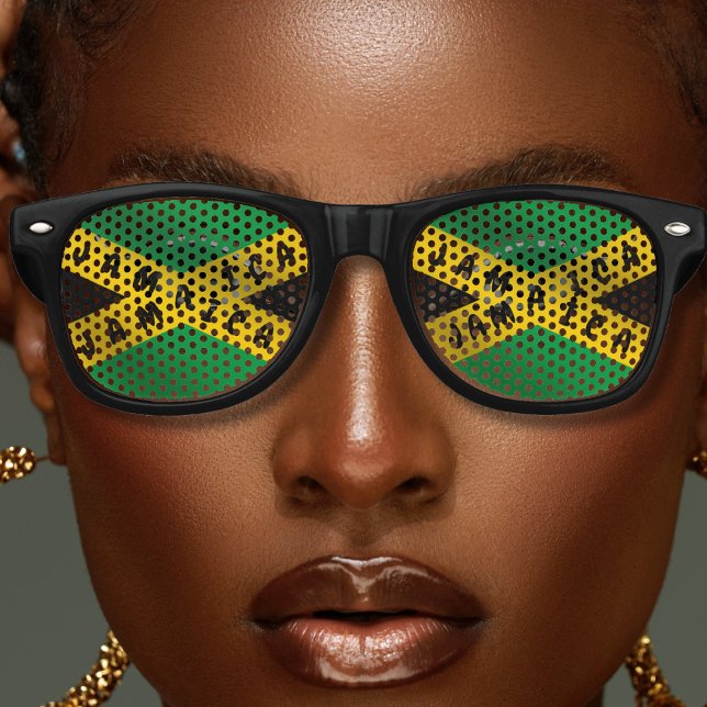 Jamaica Party Vacation Green Gold Jamaikanische Fl Partybrille (jamaica jamaican flag sunglasses)