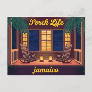 Jamaica Porch life evening Postkarte